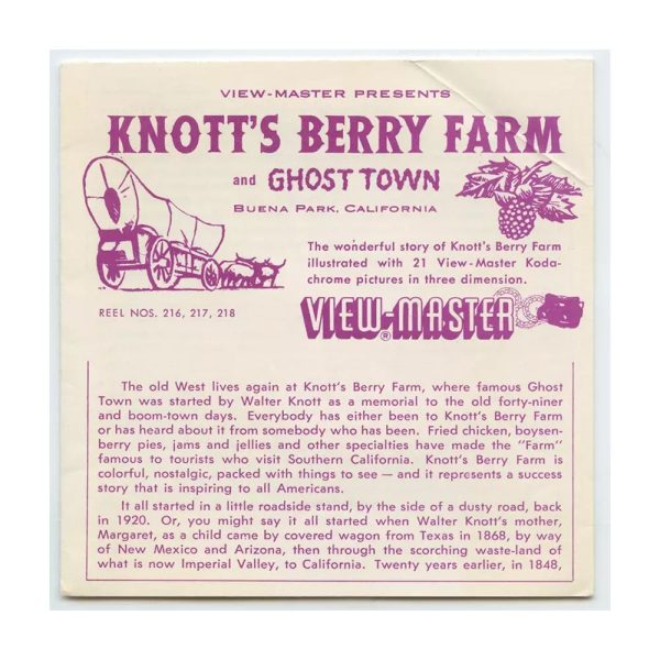 Knottt s Berry Farm and Ghost Town - View-Master 3 Reel Packet - vintage - 216,217,218-S3 Online